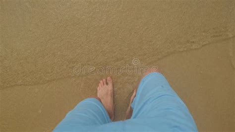 Legs Men In Shorts And Sneakers Walking Along In The Sand Stock Footage Video Of Moving Step
