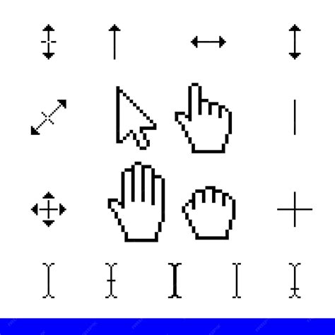 17 Conjunto De ícones De Corsor De Pixel Clássico Mão De Seta Arrastar