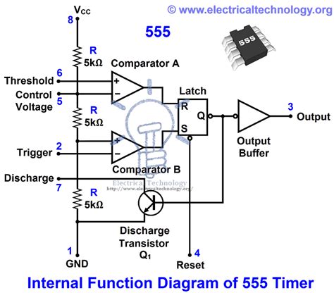 555 Timer Schematic 555 Timer Ic Working Principle Block Diagram