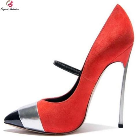 Original Intention Super Elegant Women Pumps Sexy Pointed Toe Thin High Heels Pumps Black Red