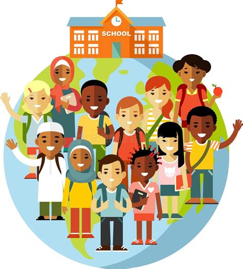 Multicultural School Kids Concept Stock Vector Illustration Of