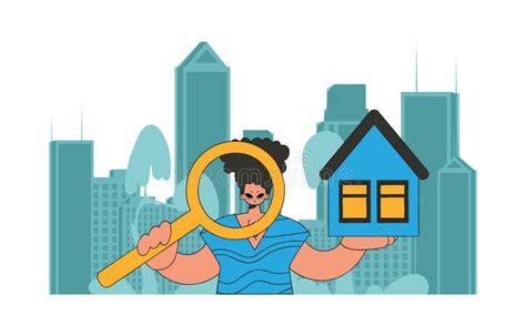 Concept Selling And Owning A House Real Estate Realtor Guy Holding A House Stock Illustration