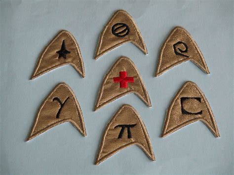 Classic Star Trek Tos Embroidered Insignia Patches Set Of 7 The