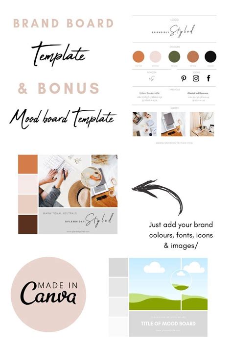 Canva Brand Board Template With Bonus Mood Board Template Easy To Drag