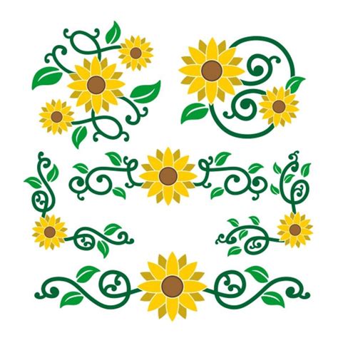 Sunflowers Flowers Sun Decal Flowers Tree Cuttable Design Svg Etsy Uk