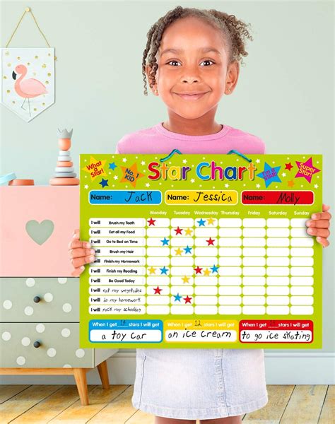 Magnetic Reward Star Responsibility Behavior Chart For Up To 3