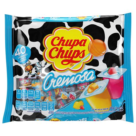 Chupa Chups 2 Assorted Fruity Flavor Cremosa Lollipops 169 Oz 40 Count Packet