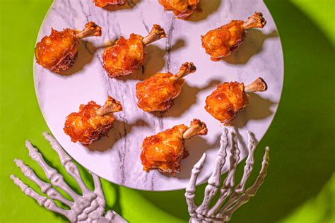 Frenched Chicken Wings Halloween Skeleton Snacks Kiyafries
