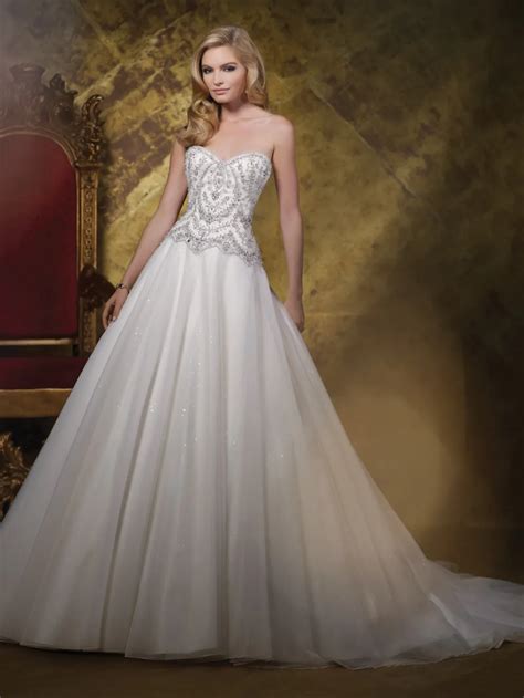 High Fashion Princess Ball Gown Wedding Dresses 2015 Sweetheart Bling Beaded Bridal Gowns