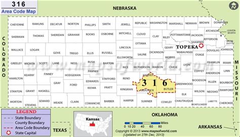 316 Area Code Map Where Is 316 Area Code In Kansas