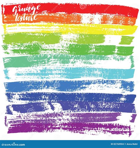 Black Ink Vector Brush Strokes Vector Illustration Grunge Rainbow