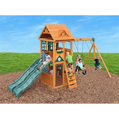 Cedar Summit Westbury Wooden Play Set Outdoor Kids Swing ...