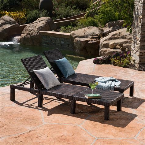 Corinne Outdoor Wicker Chaise Lounge Without Cushion Set Of 2