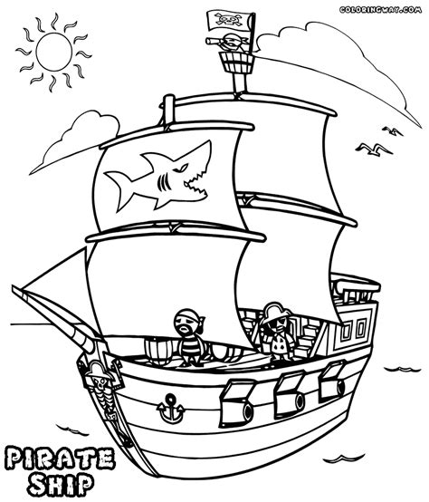 Some girls may be interested in books and cartoons about pirates. Pirate ship coloring pages | Coloring pages to download ...