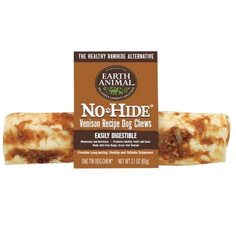 Earth Animal No-Hide Venison Recipe Dog Chews, 7" | NaturalPetWarehouse.com
