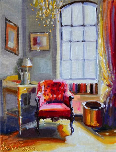 Chaise Rouge ~ Sold Painting By Cecilia Rosslee Saatchi Art