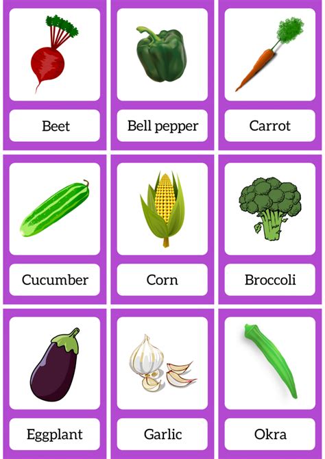 Vegetable Flashcards English4good Vocabulary Practice