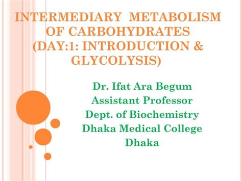 Carbohydrate Metabolism Part 1 Ppt