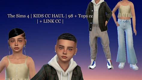 The Sims 4 Kids Cc Haul 98 Tops Cc Link Cc Youtube
