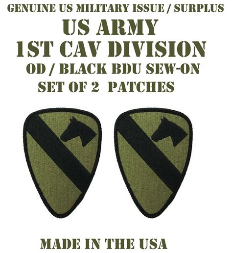 Lot Of 2 Us Army 1st Cav Div Patches Cavalry Division Patch Uniform Bdu