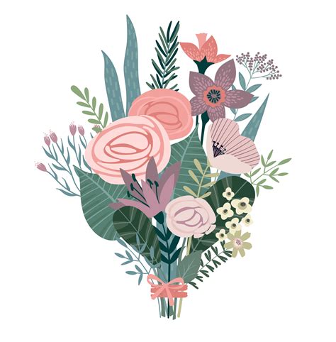 Vector Illustration Bouquet Of Flowers 345704 Vector Art At Vecteezy