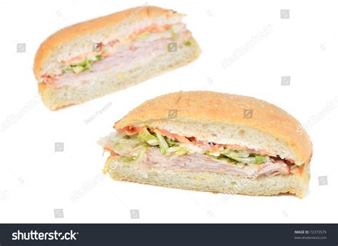 A Delicious Deli Sandwich Cut In Half Stock Photo 72373579 Shutterstock