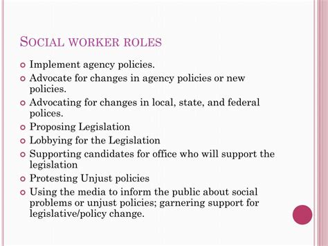Social Work Roles And Responsibilities