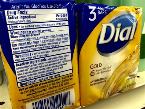 Dial Antibacterial Bar Soap with triclocarban, part of the ...