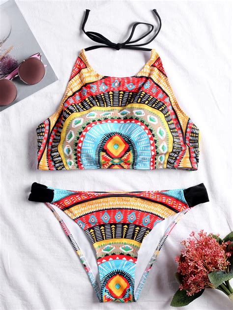 [39 off] low waist aztec print bikini swimsuit rosegal