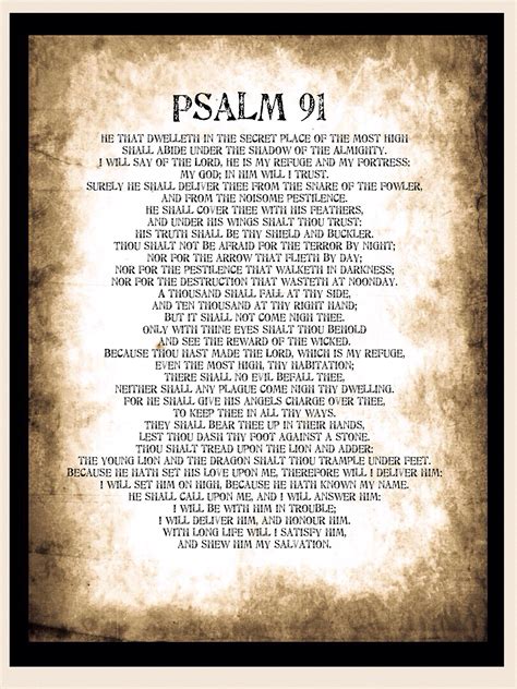 King James Version Psalm 91 Poster Großer Bibeldruck Psalm Etsy Schweiz