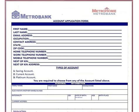 Application form for registration of business name(enterprise only). Metro bank form | Savings account, First names, Next of kin