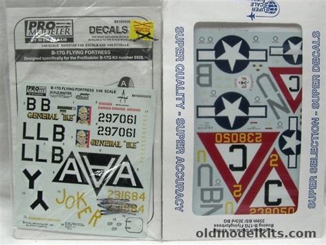 Monogram 148 Two 148 B 17 Decal Sheets Super Scale B
