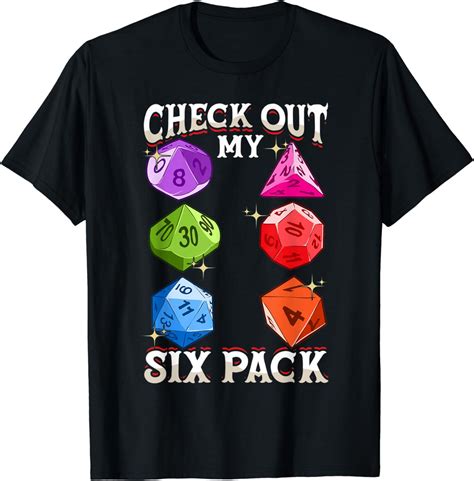 Check Out My Six Pack Funny Gaming Dice Pun T Shirt Amazonde Fashion