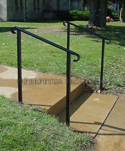 Wrought iron railing can add decoration and safety to a home. wrought iron handrail only for porch, core drilled in ...