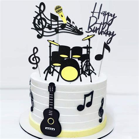 Prices May Vary Title Musical Instruments Theme Cake Topper For