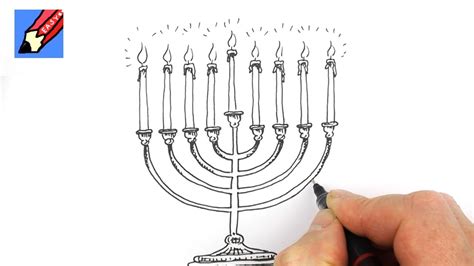 Love drawing but run out of cool ideas to draw when you are bored? How to Draw a Hanukkah Menorah Real Easy - YouTube