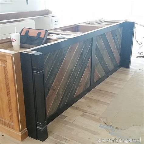 An outdoor kitchen can be a beautiful place to enjoy with family and friends sharing in step 9: DIY "reclaimed wood" on Kitchen Island - Cleverly Inspired