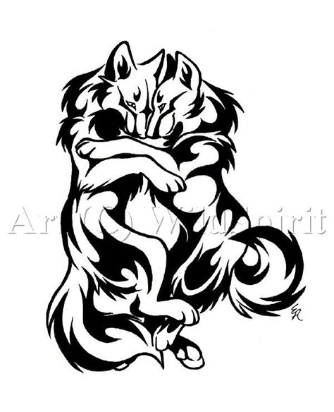 Cuddle Wolves Tattoo Design By Wildspiritwolf Wolf Tattoo Design
