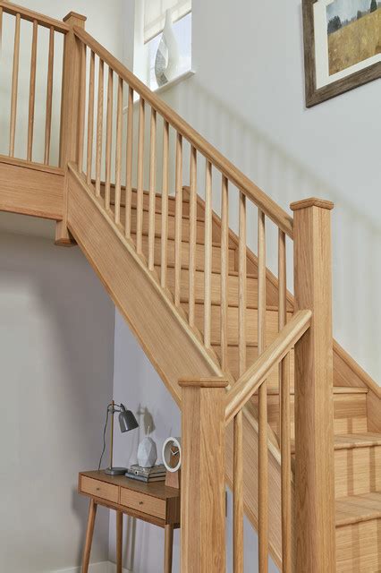 Slim Oak Spindle Contemporary Staircase Manchester By Neville