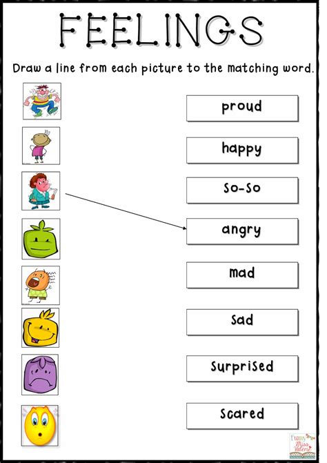 Matching Emotions Worksheets