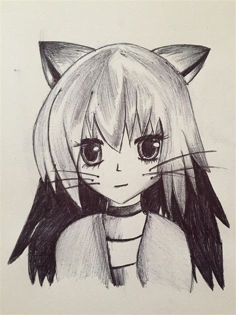 Cat Anime Girl Drawing Original Art By Kaylin By Green Cow Land Medium