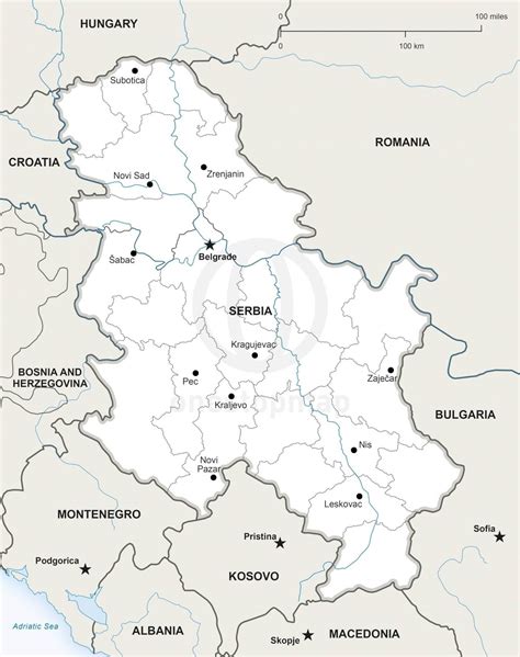 Serbien Fluss Karte