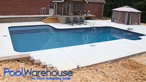 L Shaped DIY Inground Pool Kit With Tanning Ledge Bench From Pool