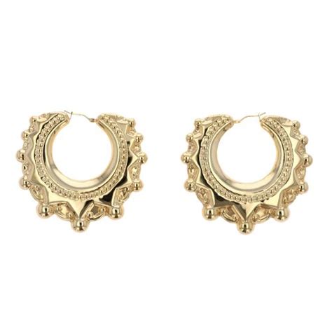 9ct Yellow Gold Gypsy Creole Earrings Ramsdens Jewellery