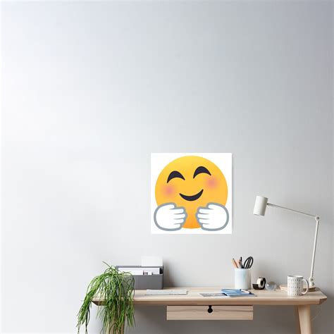 Joypixels Hugging Face Emoji Poster By Joypixels Redbubble