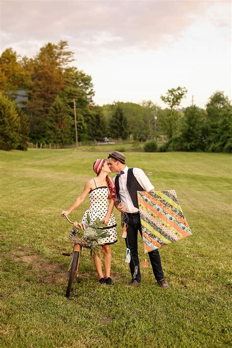 Vintage Picnic Engagement Session Glamour And Grace
