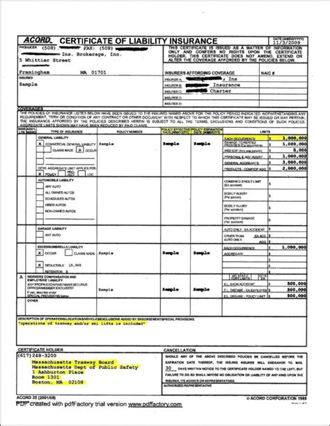 Blank Certificate Of Insurance Template With Regard To Certificate Of