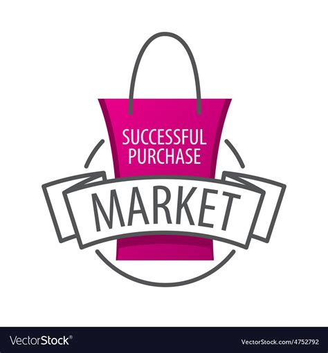 Logo Shopping Bag On The Market Royalty Free Vector Image