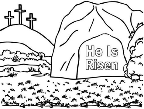 Drawing and coloring activities is fun past time for kids of all ages also to enjoy. He Is Risen Coloring Page (Day 4) | Jesus is risen, Easter ...