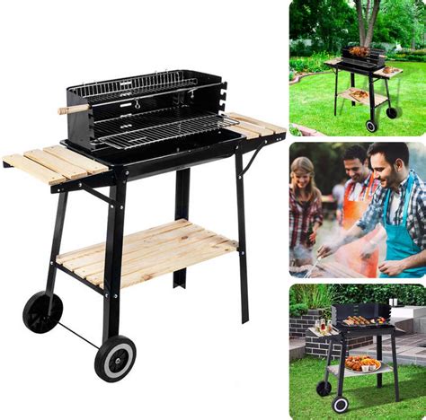 Cheqo® Barbecue Verrijdbaar Bbq Op Wielen Houtskool Bbq Buitenkeuken 45x31cm 6kg